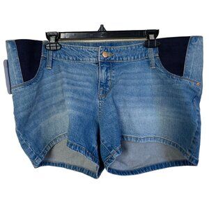 Isabel Maternity Blue Jean Shorts Denim Ingrid & Isabel Size 12 NWT